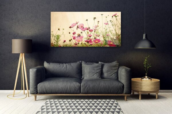 Tablou pe sticla Flori Floral Roz Roșu