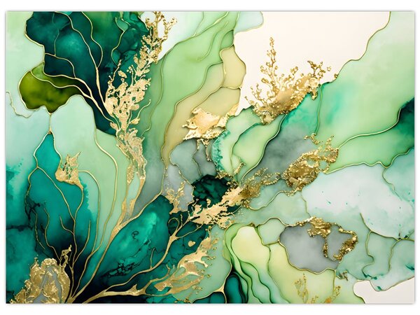 Tablou - Abstractizare verde (70x50 cm)
