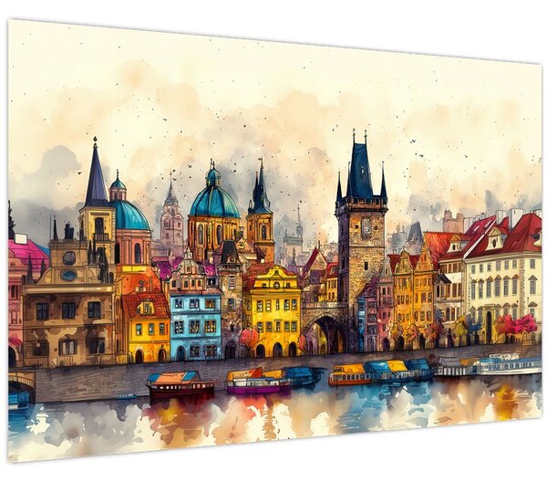 Tablou - Toamna în orașul pictat (90x60 cm)