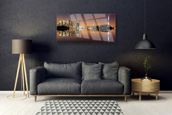 Tablou pe sticla Abstract Art Galben Negru