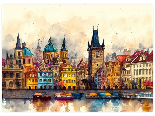 Tablou - Toamna în orașul pictat (70x50 cm)