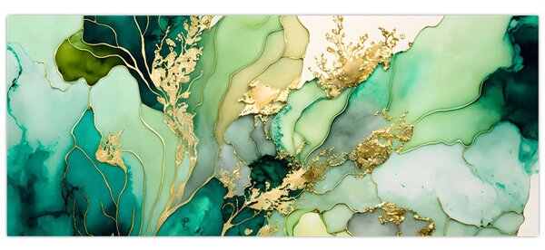 Tablou - Abstractizare verde (120x50 cm)