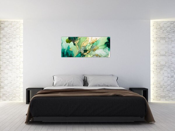 Tablou - Abstractizare verde (120x50 cm)