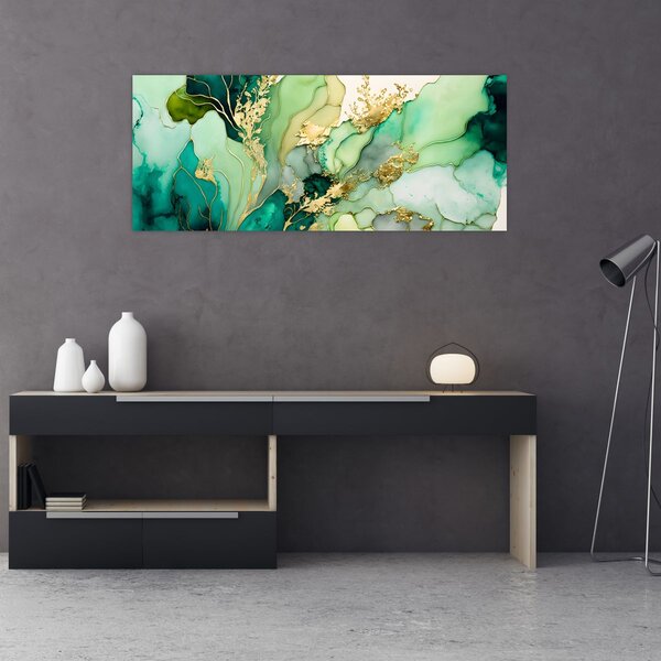 Tablou - Abstractizare verde (120x50 cm)