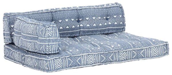 Pernă de canapea din paleți, indigo, textil, petice