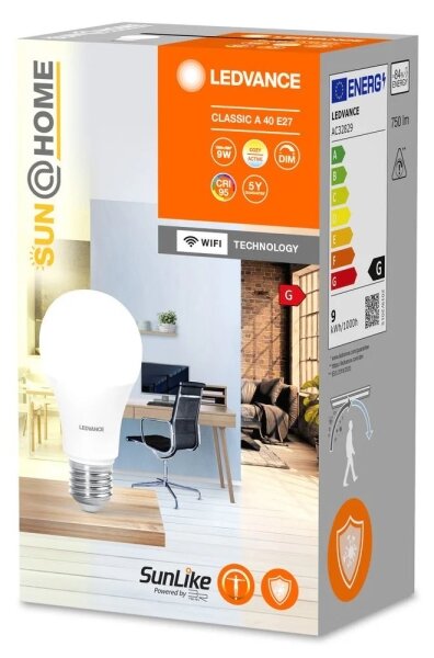 Bec LED antibacteriană A40 E27/9W/230V Wi-Fi, dimabil - Ledvance