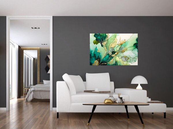 Tablou - Abstractizare verde (90x60 cm)