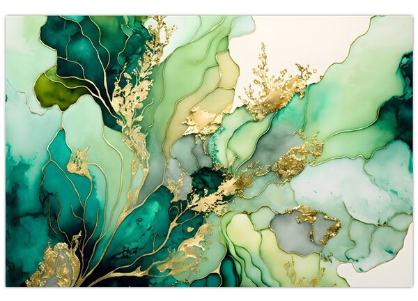 Tablou - Abstractizare verde (90x60 cm)