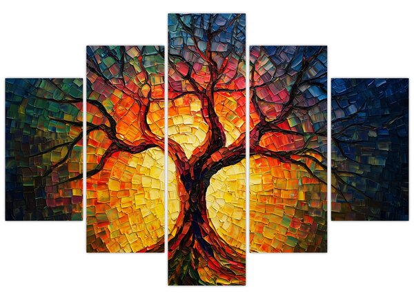 Tablou - Arborele vieții în mozaic (150x105 cm)