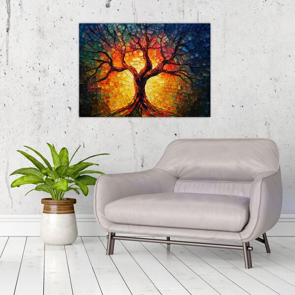 Tablou - Arborele vieții în mozaic (70x50 cm)