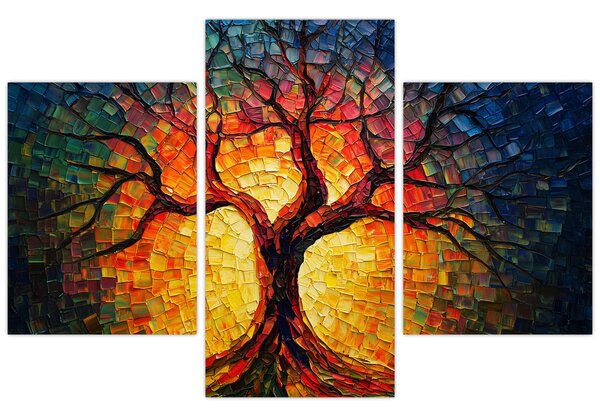 Tablou - Arborele vieții în mozaic (90x60 cm)