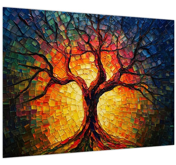 Tablou - Arborele vieții în mozaic (70x50 cm)