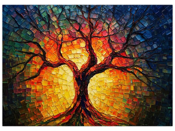Tablou - Arborele vieții în mozaic (70x50 cm)