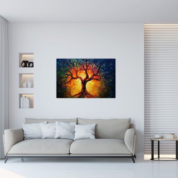 Tablou - Arborele vieții în mozaic (90x60 cm)