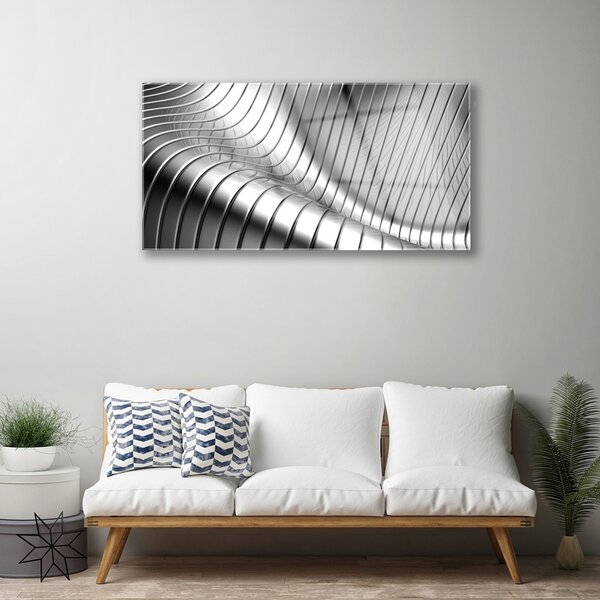 Tablou pe sticla Abstract Art Silver