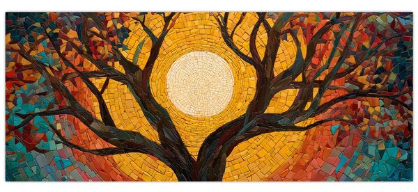 Tablou - Soarele în coroana arborelui vieții (120x50 cm)