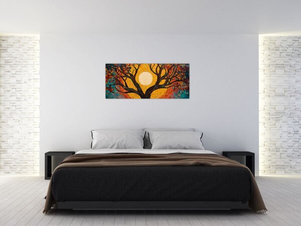 Tablou - Soarele în coroana arborelui vieții (120x50 cm)