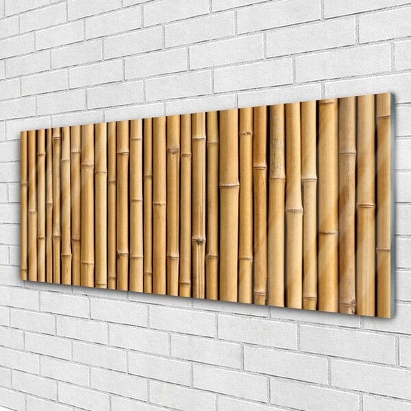 Tablou pe sticla Bamboo Canes Floral Galben