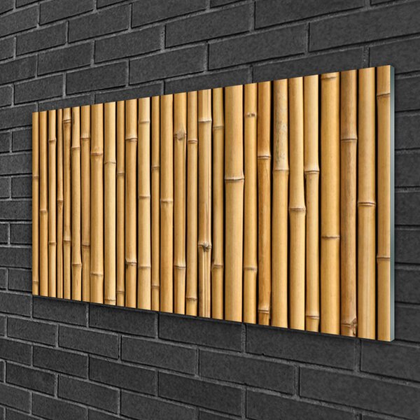 Tablou pe sticla Bamboo Canes Floral Galben