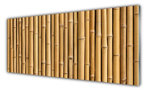 Tablou pe sticla Bamboo Canes Floral Galben