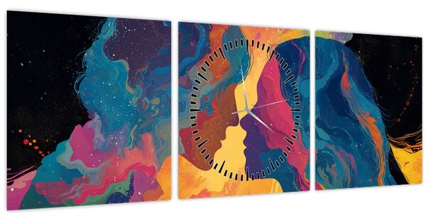Tablou - Dragoste cosmică (cu ceas) (90x30 cm)