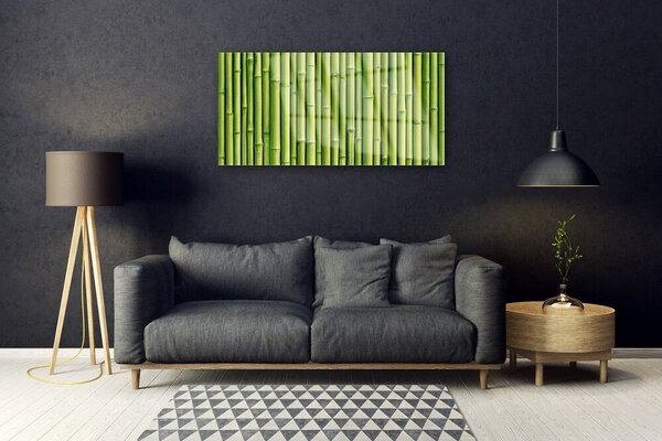 Tablou pe sticla Bamboo Canes Floral Verde