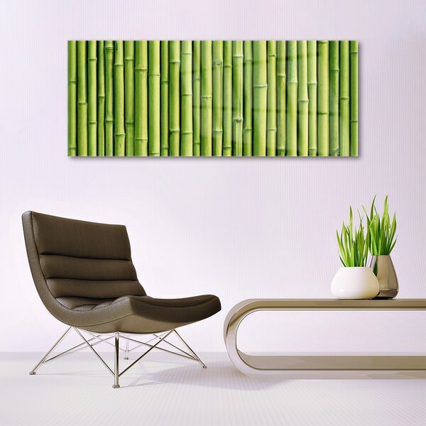 Tablou pe sticla Bamboo Canes Floral Verde