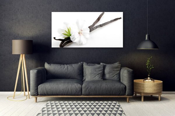 Tablou pe sticla Florale flori albe