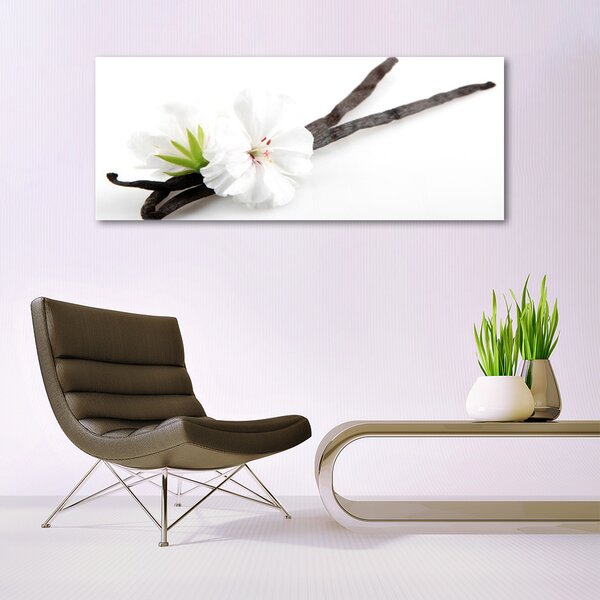 Tablou pe sticla Florale flori albe