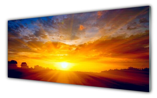 Tablou pe sticla Sun Peisaj Galben