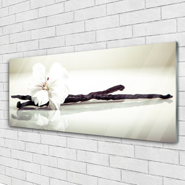 Tablou pe sticla Florale flori albe
