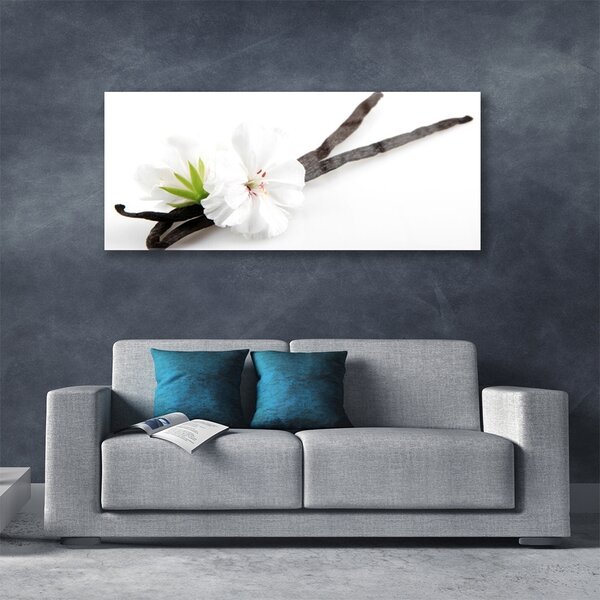 Tablou pe sticla Florale flori albe