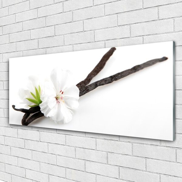 Tablou pe sticla Florale flori albe