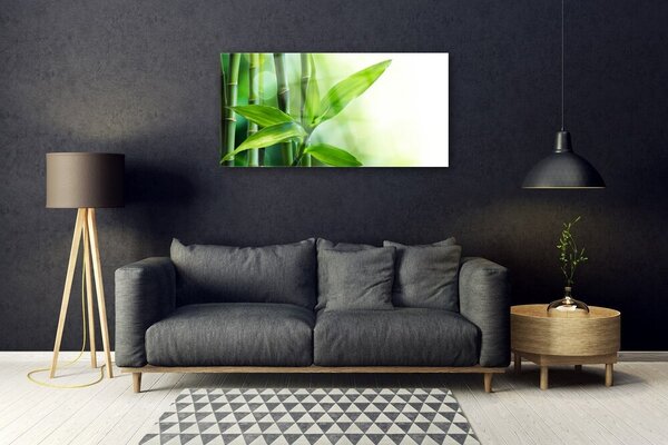 Tablou pe sticla Bamboo Canes Floral Verde