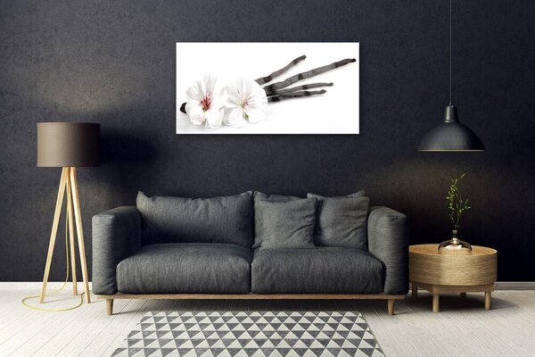 Tablou pe sticla Florale flori albe