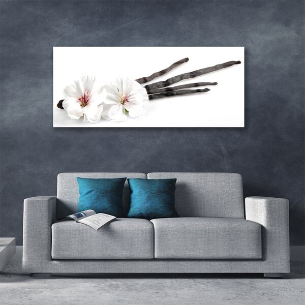 Tablou pe sticla Florale flori albe