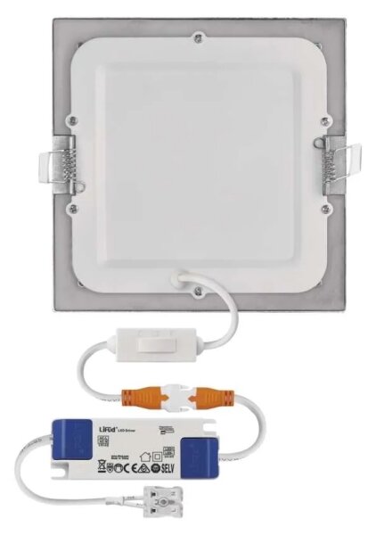 Corp de iluminat LED încastrat NEXXO LED/12,5W/230V 3000/3500/4000K argintiu 17x17 cm