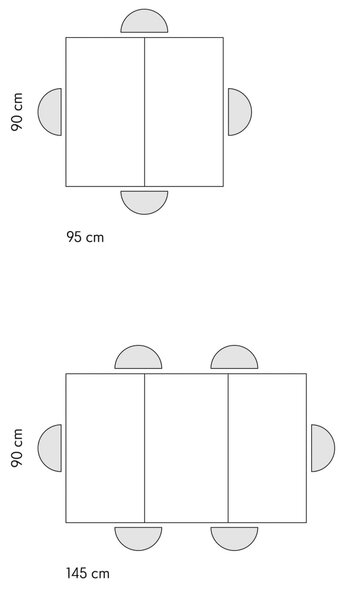 Masa Ariel extensibila ,picior metalic negru - BLAT GRI CIMENT