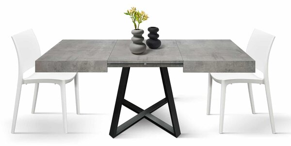 Masa Ariel extensibila ,picior metalic negru - BLAT GRI CIMENT