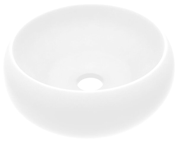 Chiuvetă de baie lux alb mat 40x15 cm ceramică rotund