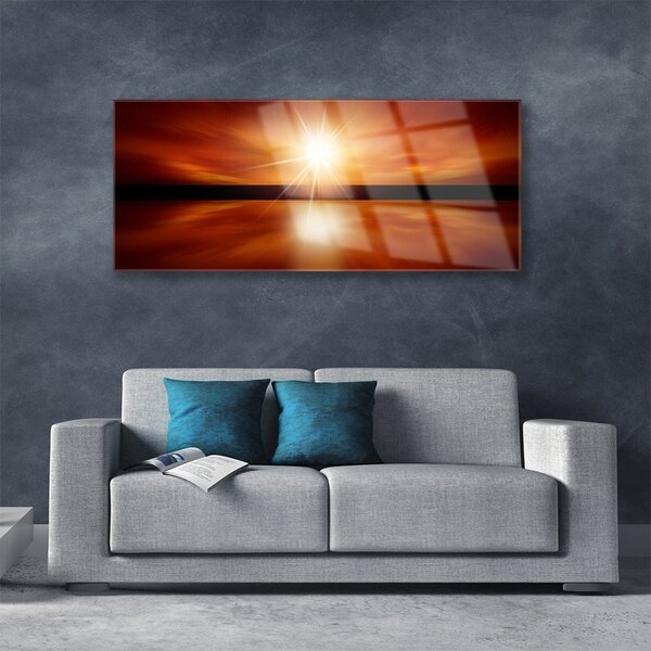 Tablou pe sticla Sun Peisaj Galben