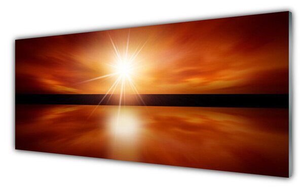 Tablou pe sticla Sun Peisaj Galben