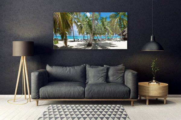 Tablou pe sticla Palm Beach Copaci Peisaj Brun Verde