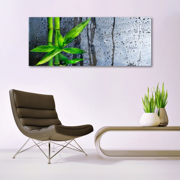 Tablou pe sticla Bamboo Tulpini Floral Verde