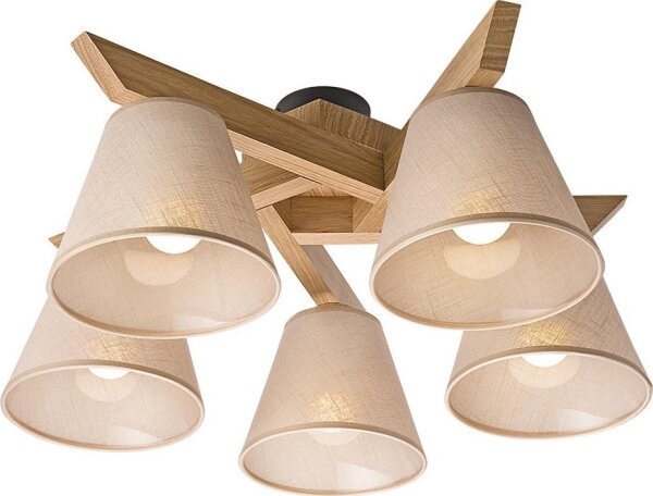 Lustr ANTONIO 5xE14/40W/230V, montaj plafon, stejar