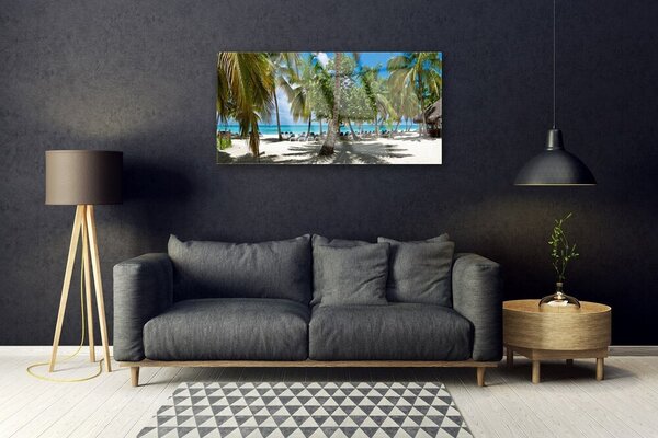 Tablou pe sticla Palm Beach Copaci Peisaj Brun Verde
