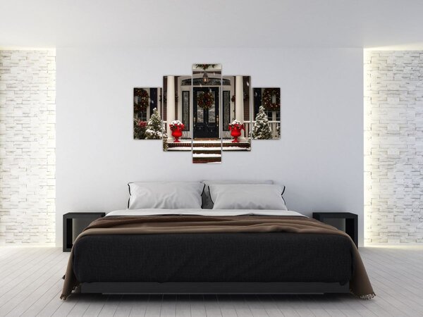 Tablou - Casa decorată de Crăciun (150x105 cm)