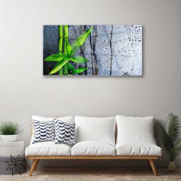 Tablou pe sticla Bamboo Tulpini Floral Verde