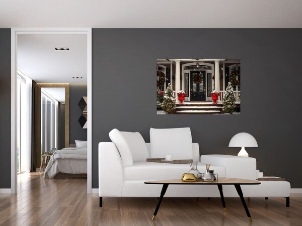 Tablou - Casa decorată de Crăciun (90x60 cm)