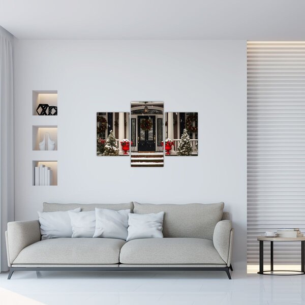 Tablou - Casa decorată de Crăciun (90x60 cm)